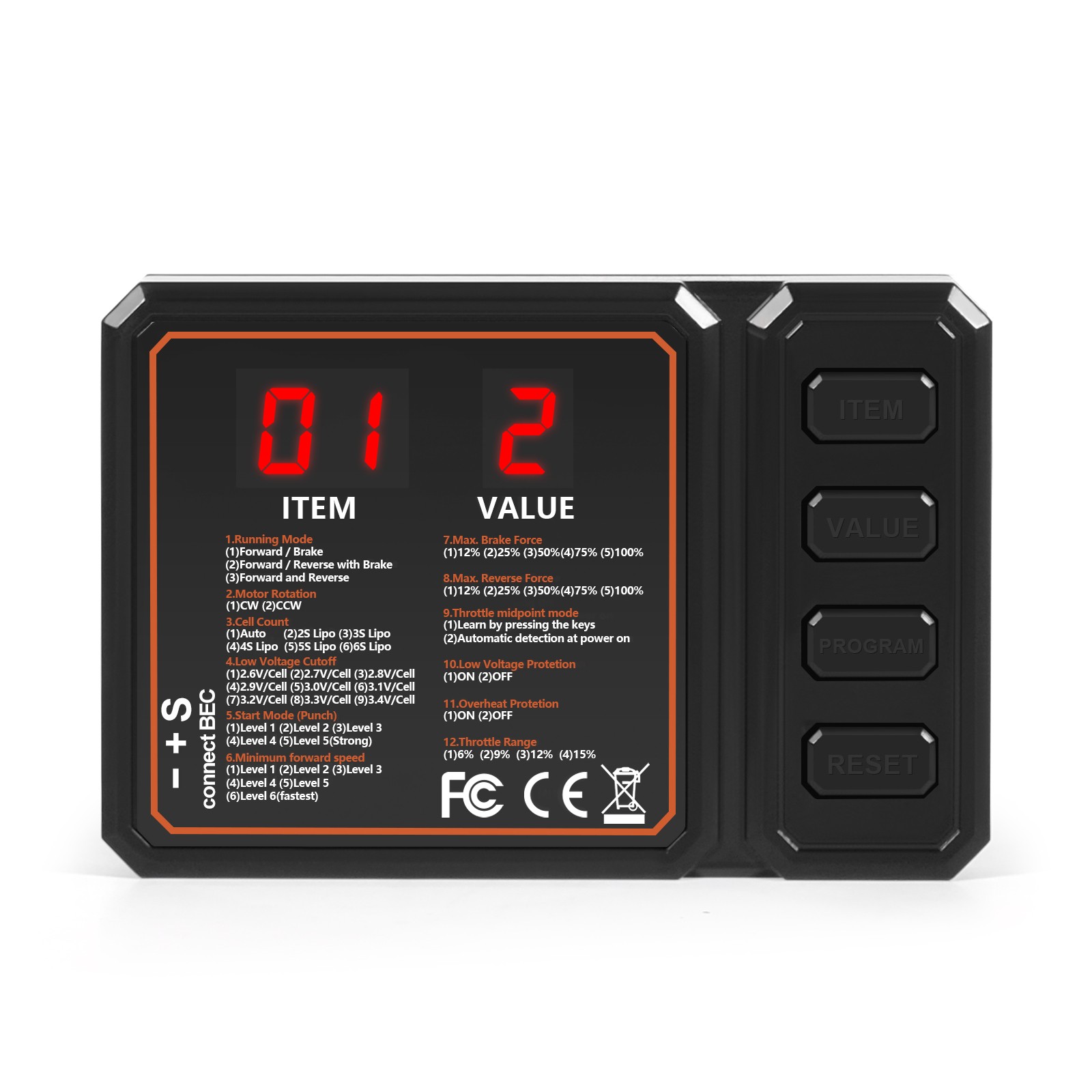 WSDT-60A Waterproof Brushless ESC Accessory For 1/10 RC Car For Beginner Players