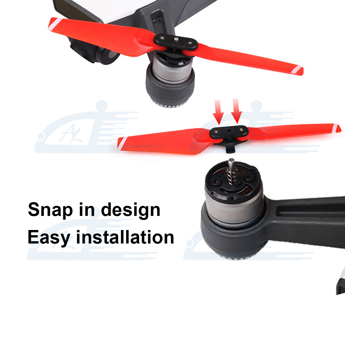 2 pairs 4730F Quick-Release Foldable Propellers Blades Red for DJI Spark Drone
