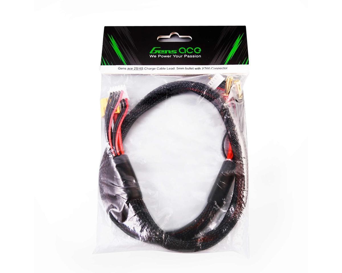 Gens Ace 2S/4S Charge Cable 5mm Battery/XT60 Charger Gens Ace Batteries GEAC004
