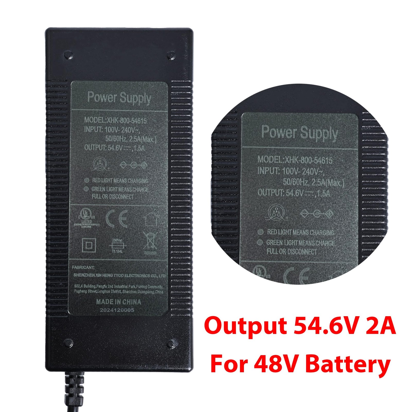 EVAPLUS 5 in 1 Plugs 54.6V Fast Charger, Universal for 48V 13S Lithium…