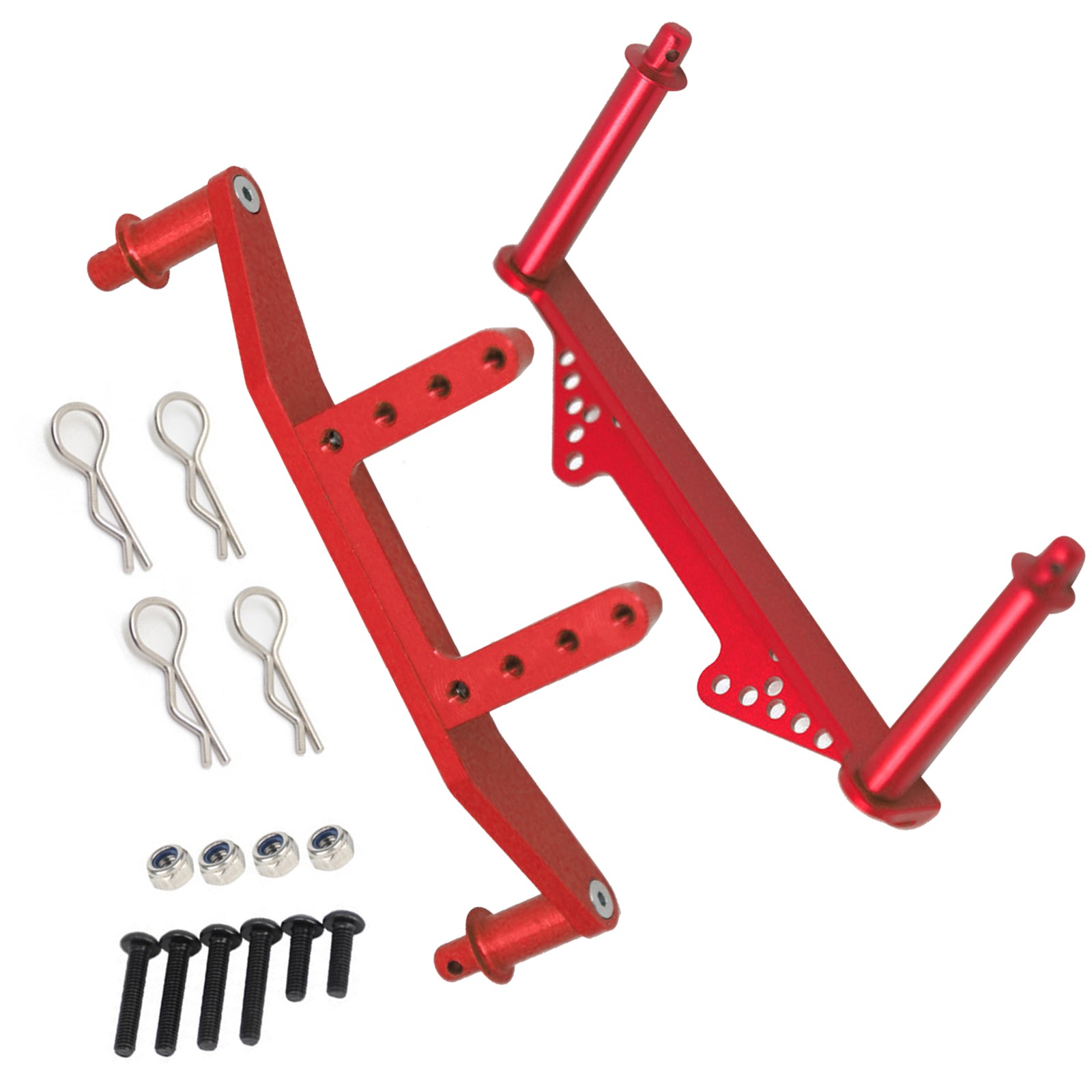Red Front & Rear Body Posts & Mounts Replacement For Traxxas 1/10 Slash 2WD;