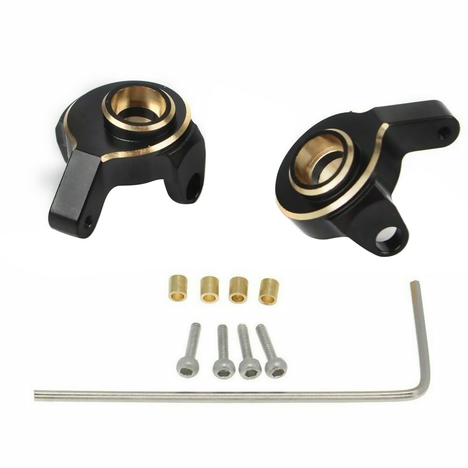 2Pack Front Brass Steering Knuckle With Tool for Axial SCX24 1/24 RC Car Upgrade