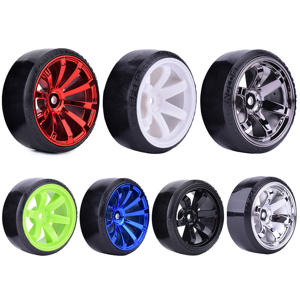 4x Hard Pattern Tyre Drift Tires Wheels 12mm Hex for HPI HSP 1:10 RC Racing Car