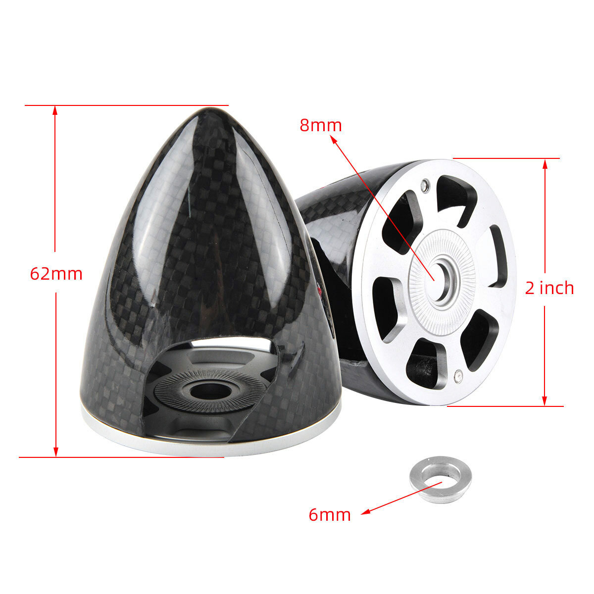 1PC Carbon Fiber Spinner 2-Blades For RC Electric Airplane Propeller Multi-size