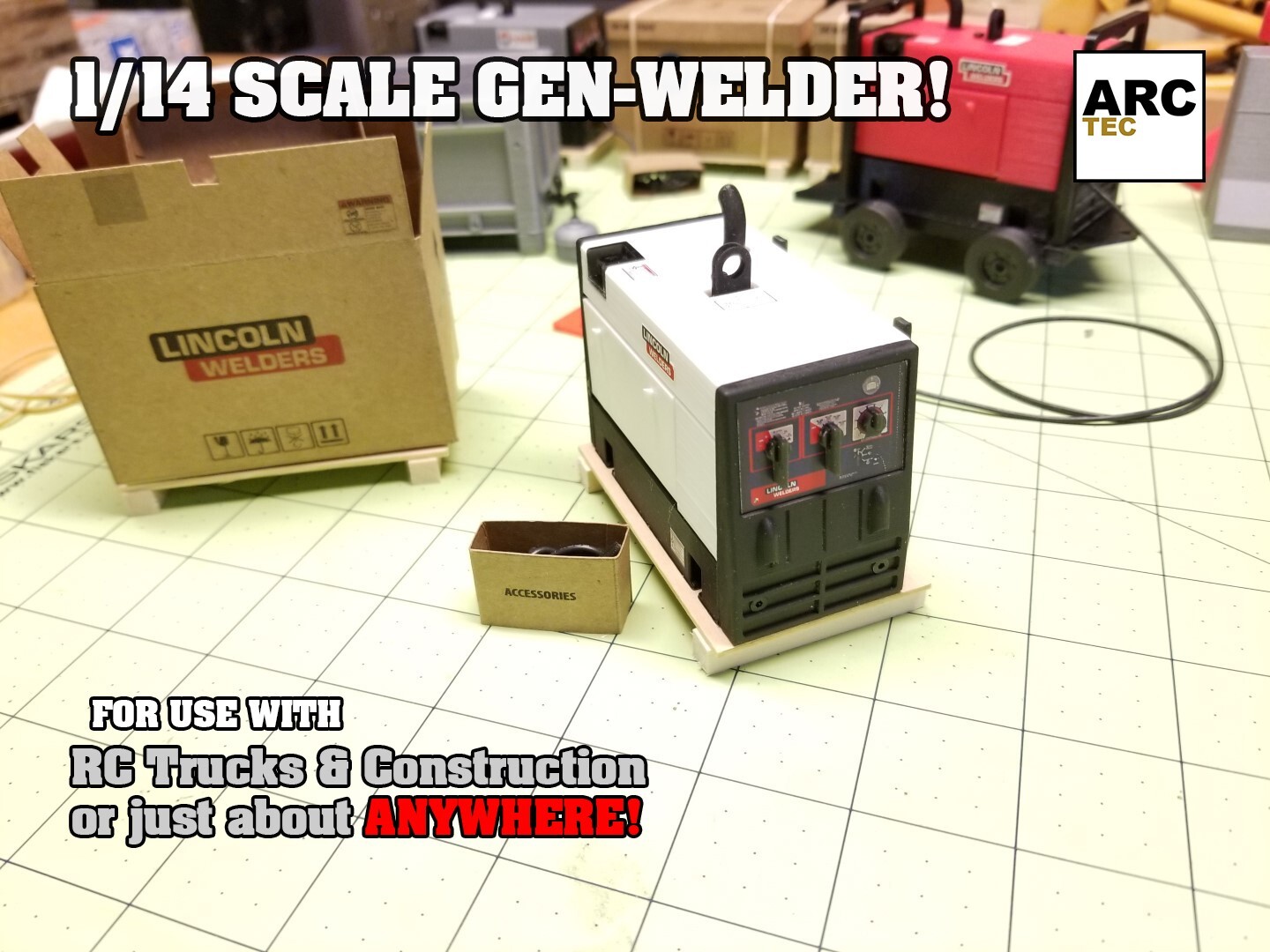 Miniature Custom Truck 250-hp Welder-Generator 1/14th scale for RC Construction