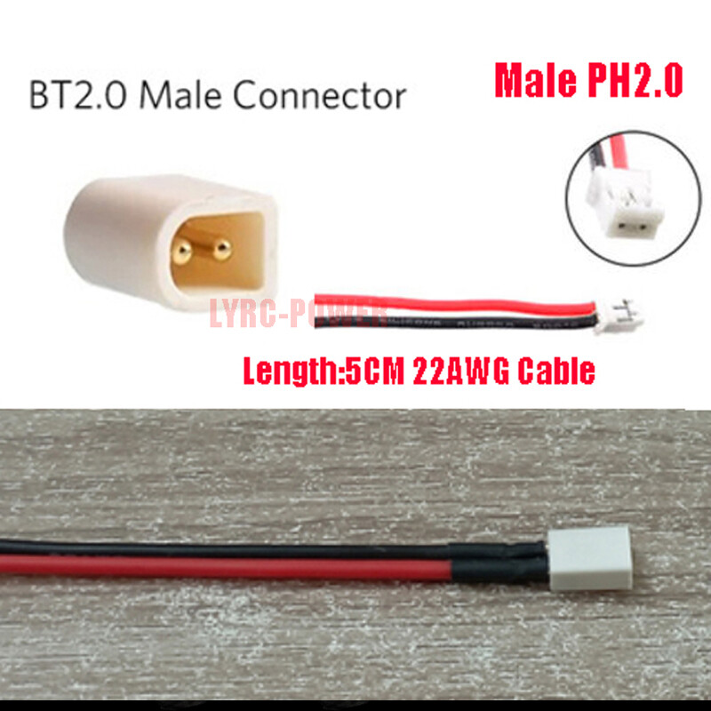 BT2.0 to PH2.0 Banana Pin Connector Plug 22AWG Cable for 1S Drone Charge Battery