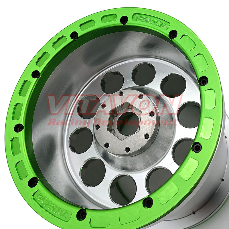 VITAVON CNC Aluminum Bead Lock Wheels 10mm Offset For Raminator Grave Digger 1/5