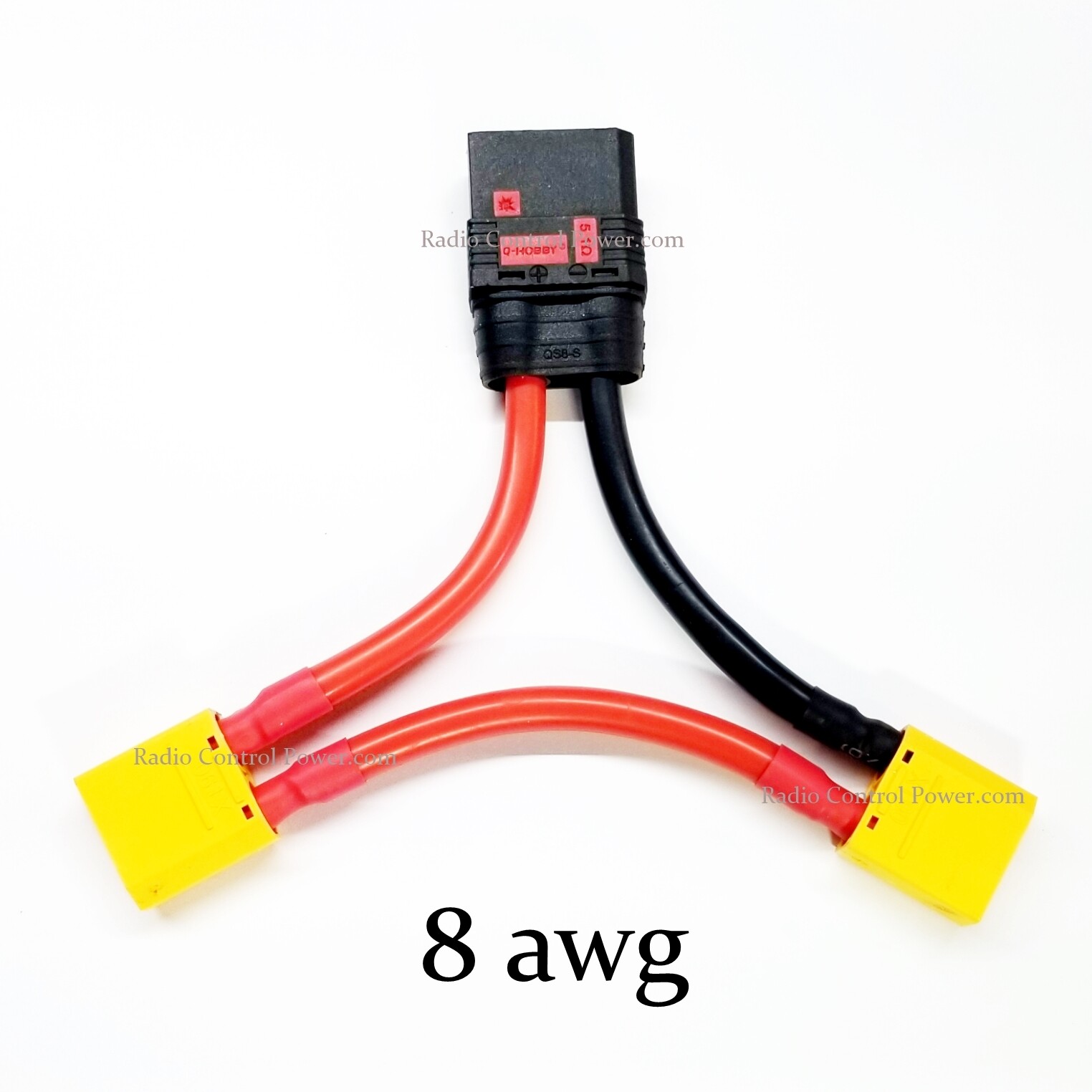 RCP-QS8 FEMALE TO XT90 MALE ANTI SPARK SERIES HARNESS 8 or 10 awg Double Voltage