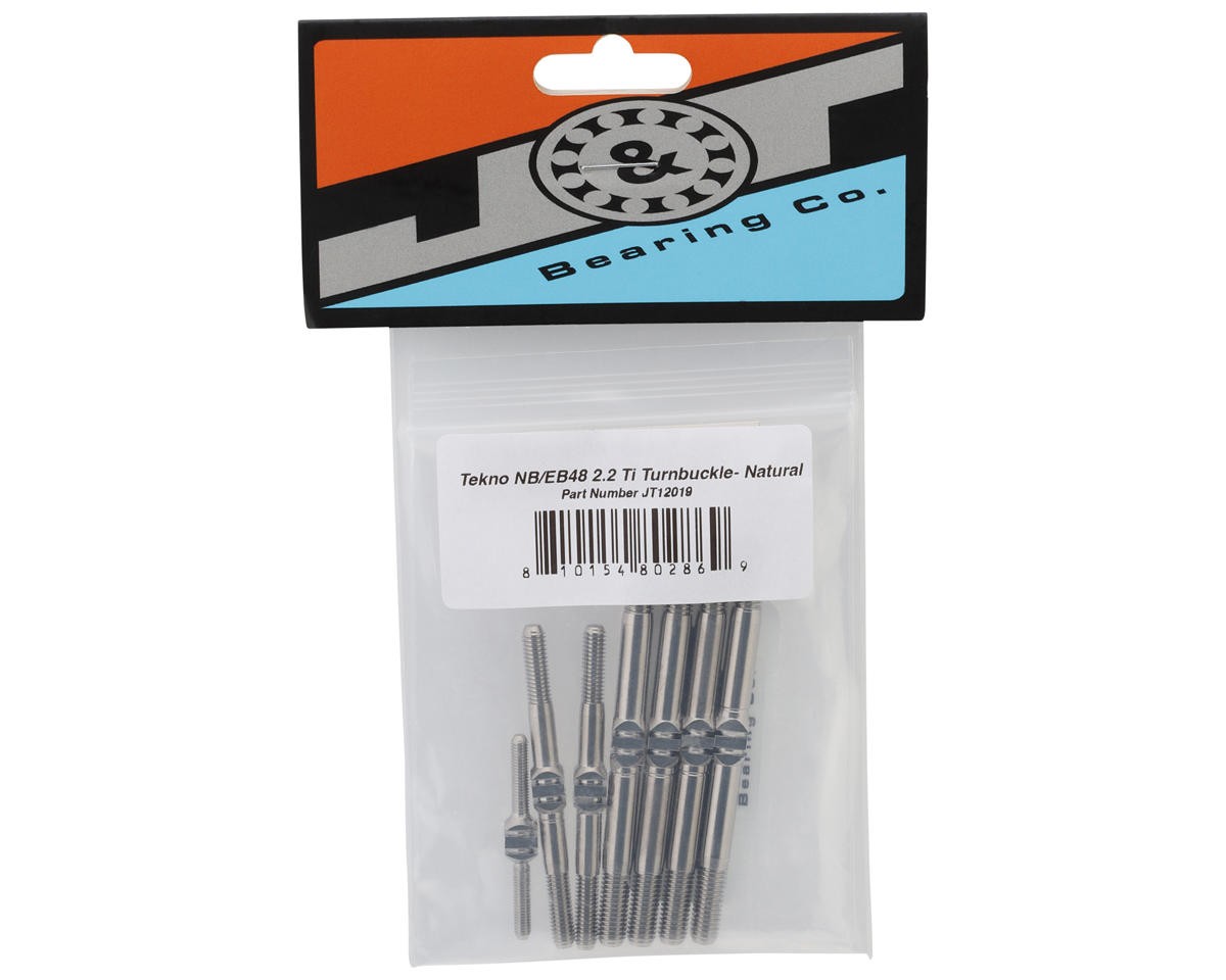 J&T Bearing Co. Tekno NB48/EB48 2.2 Titanium “Milled” Turnbuckles (Natural) (7)