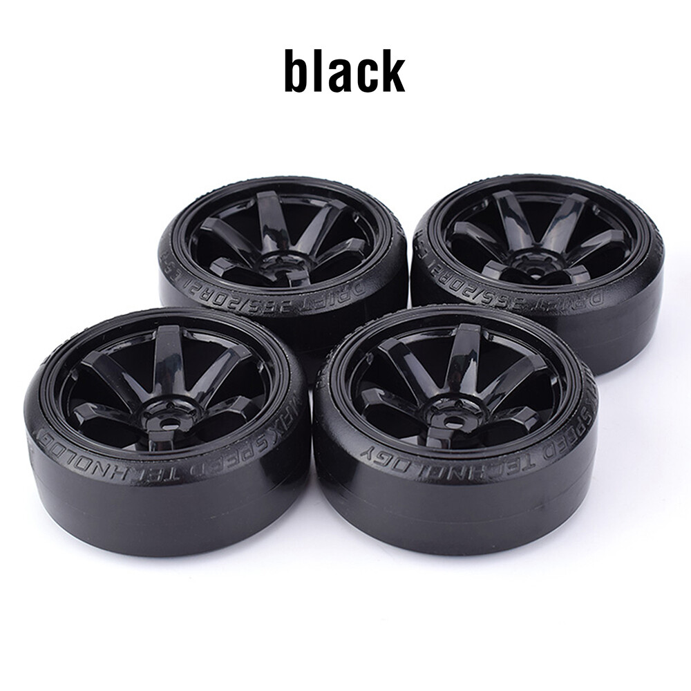 4x Hard Pattern Tyre Drift Tires Wheels 12mm Hex for HPI HSP 1:10 RC Racing Car