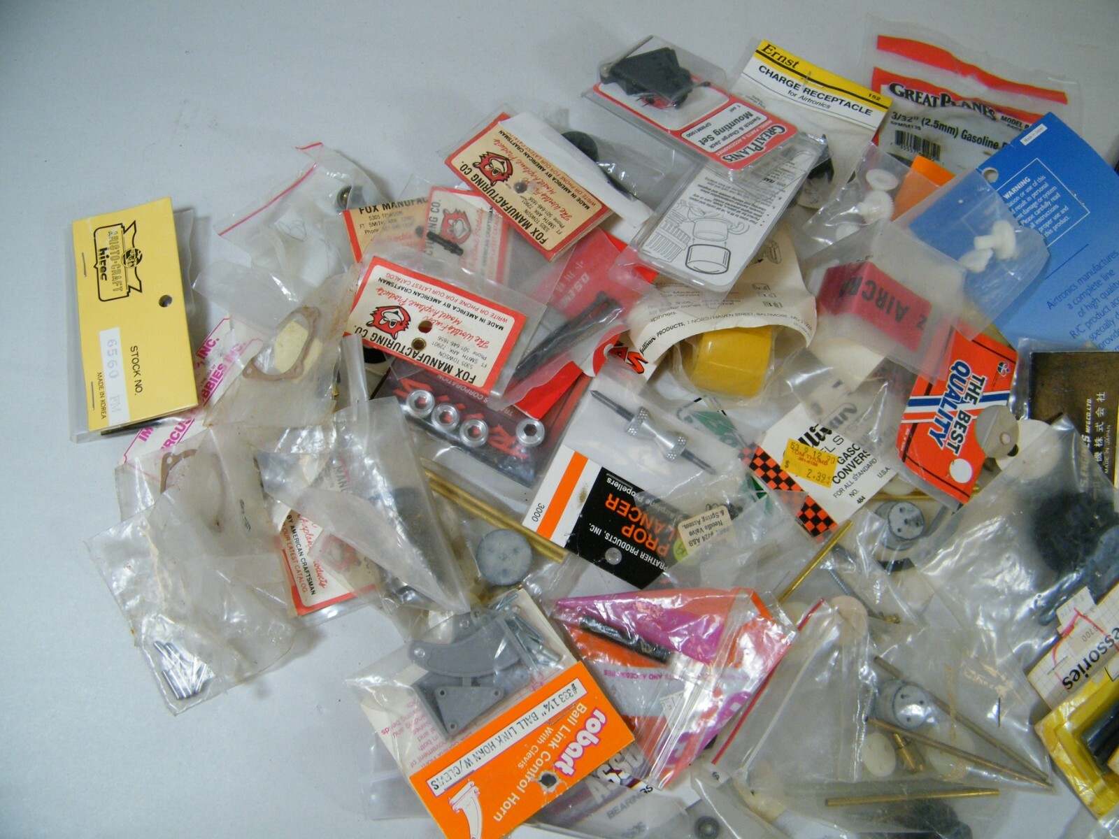 HUGE LOT OF NEW RC PARTS, GREAT PLANES, ARISTO-CRAFT, PRATHER, ERNST, WILLIAMS