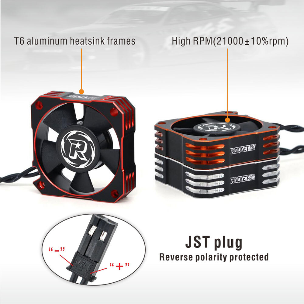 Rocket 35mm 21000RPM Metal Cooling Fan for 1/8 1/10 1/12 RC Brushless Motor Car