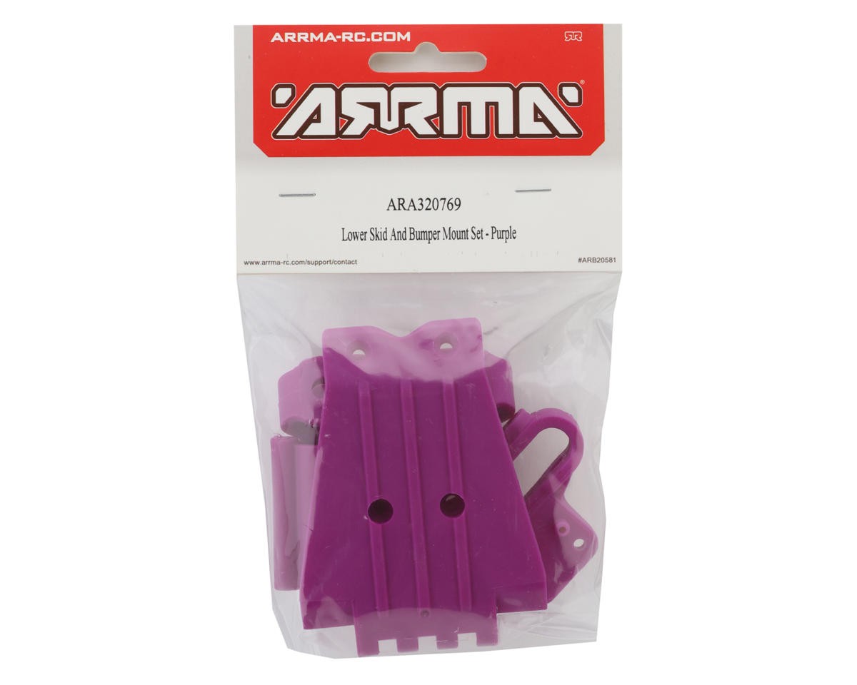 Arrma Gorgon Lower Skid And Bumper Mount Set (Purple) [ARA320769]