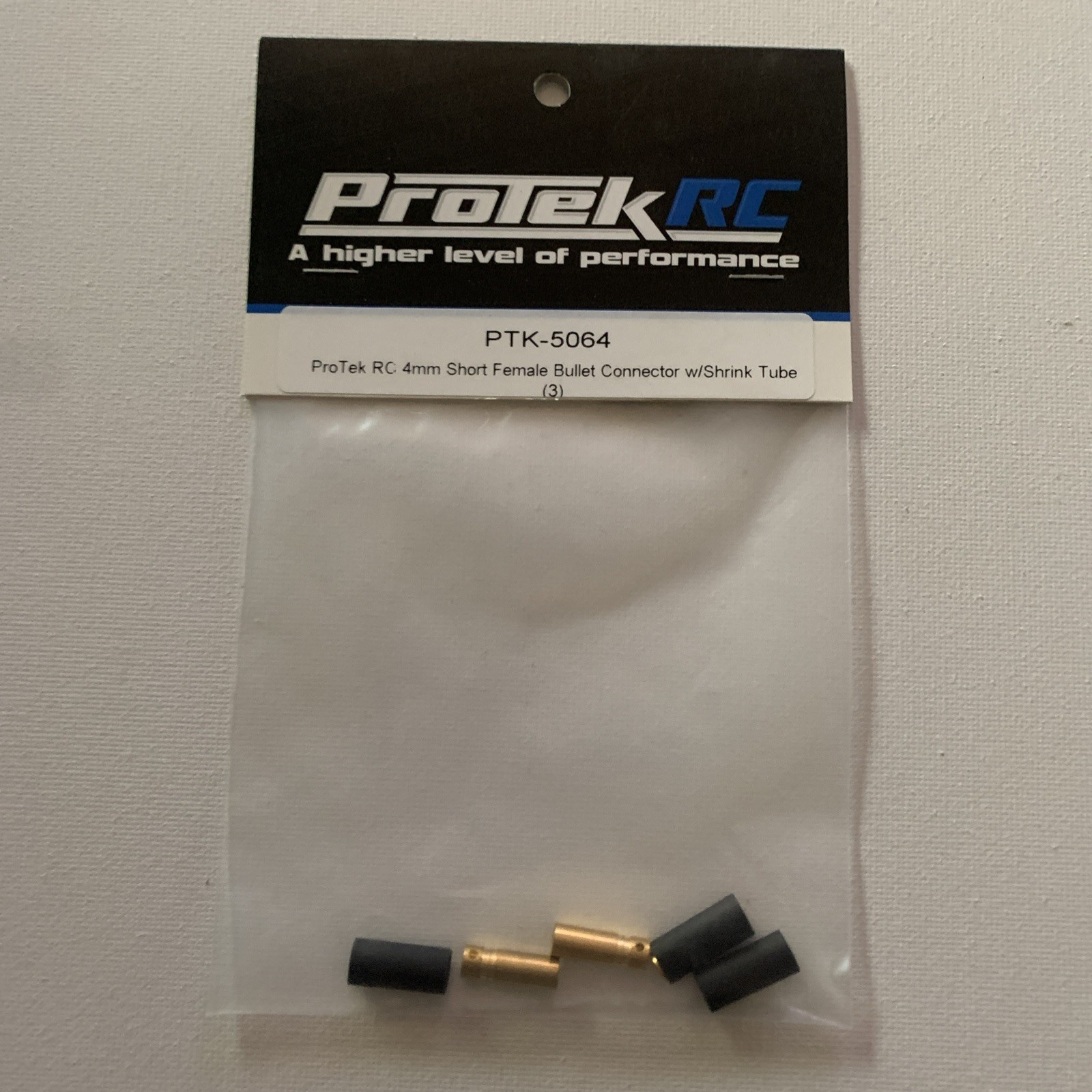 ProTek RC 4mm Short Female Bullet Connector W/Shrink Tube PTK-5064 NEW