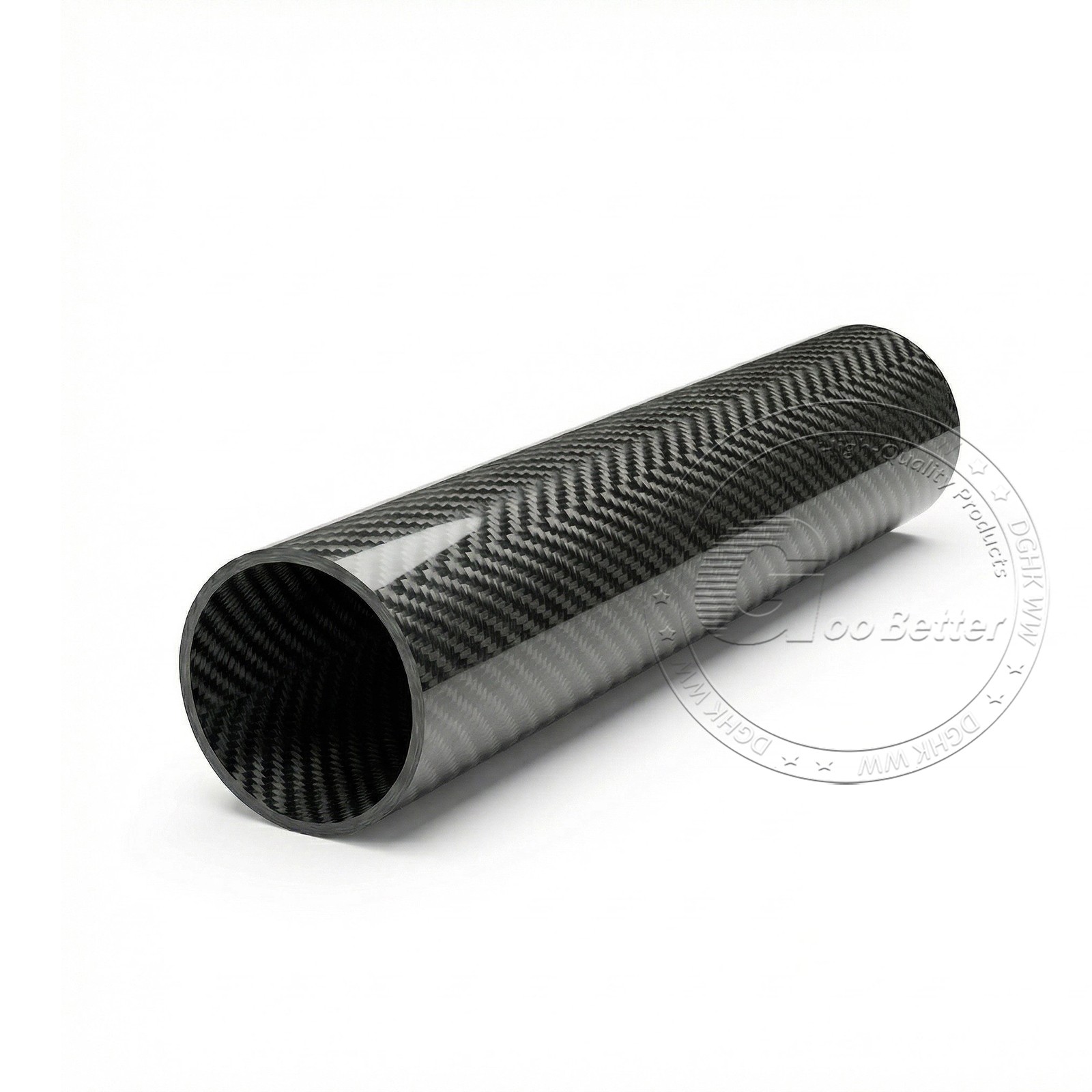 Twill Weave, Glossy 3K Carbon Fiber Tube 200/300/500 mm OD 5‑50 mm Roll Wrapped