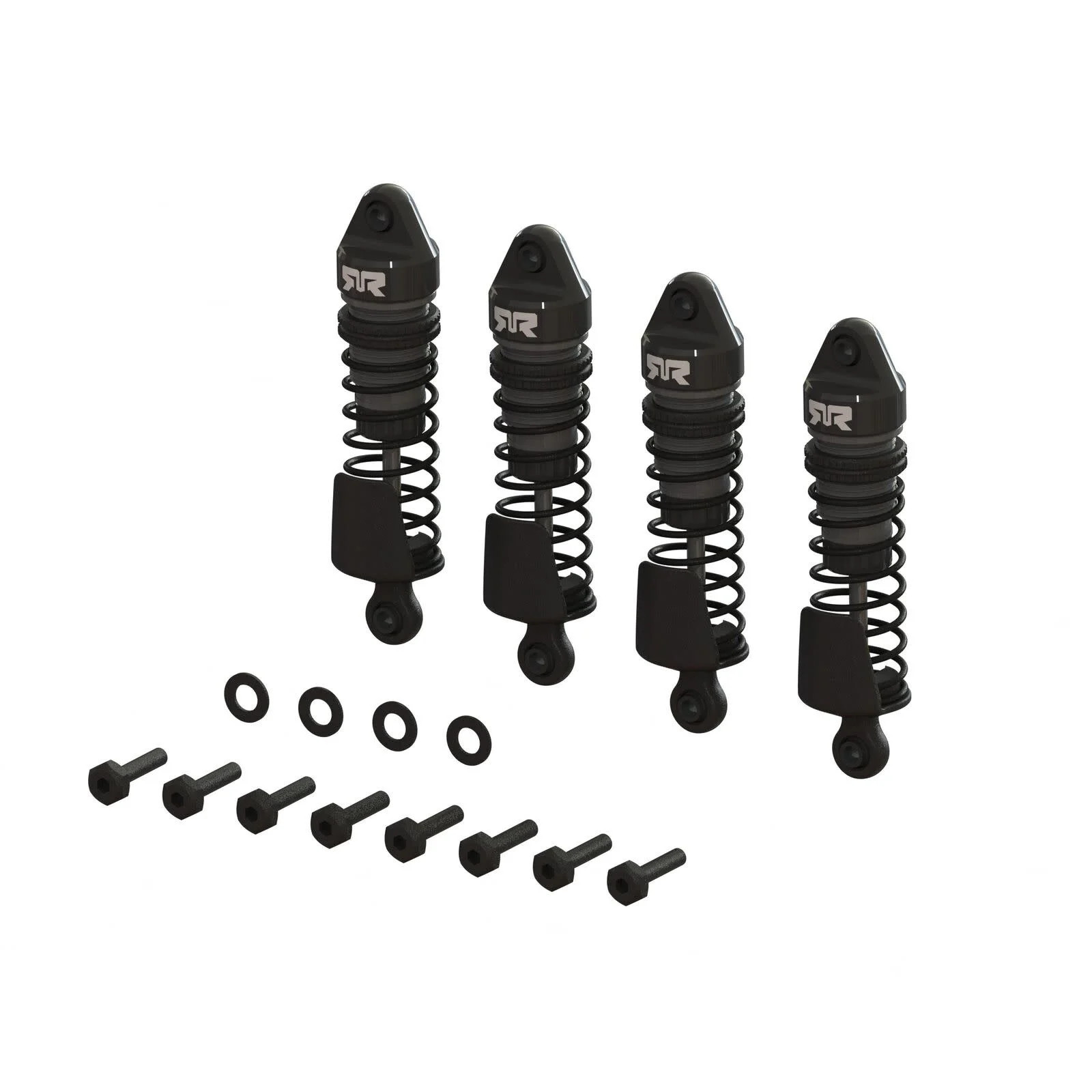 ARA-1560 ALUMINUM SHOCK SET, 58MM LENGTH, 2000CST OIL (GUN METAL)- GROM (4)