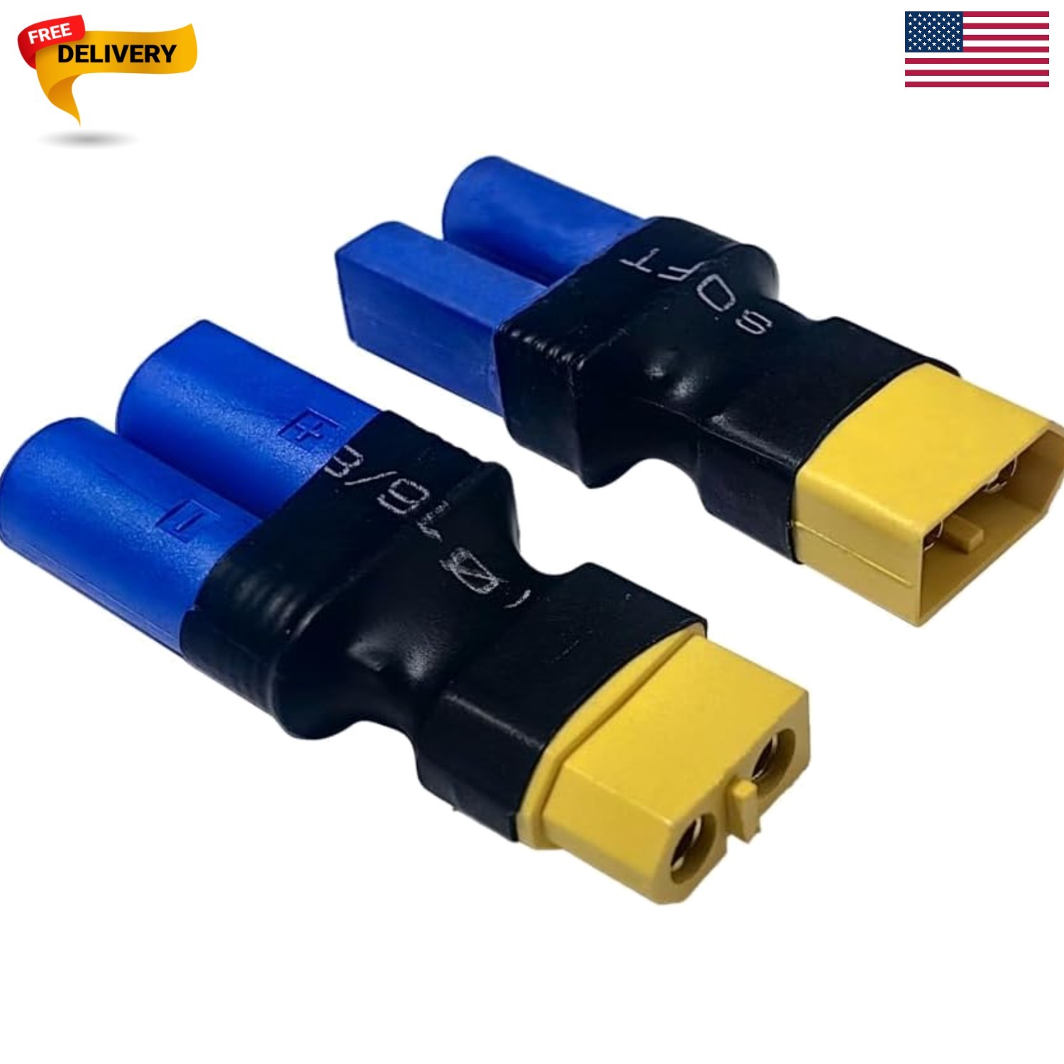 EC5 to XT60 Adapter,XT60 to EC5 Connector Without Wires RC LiPo Battery Conne…