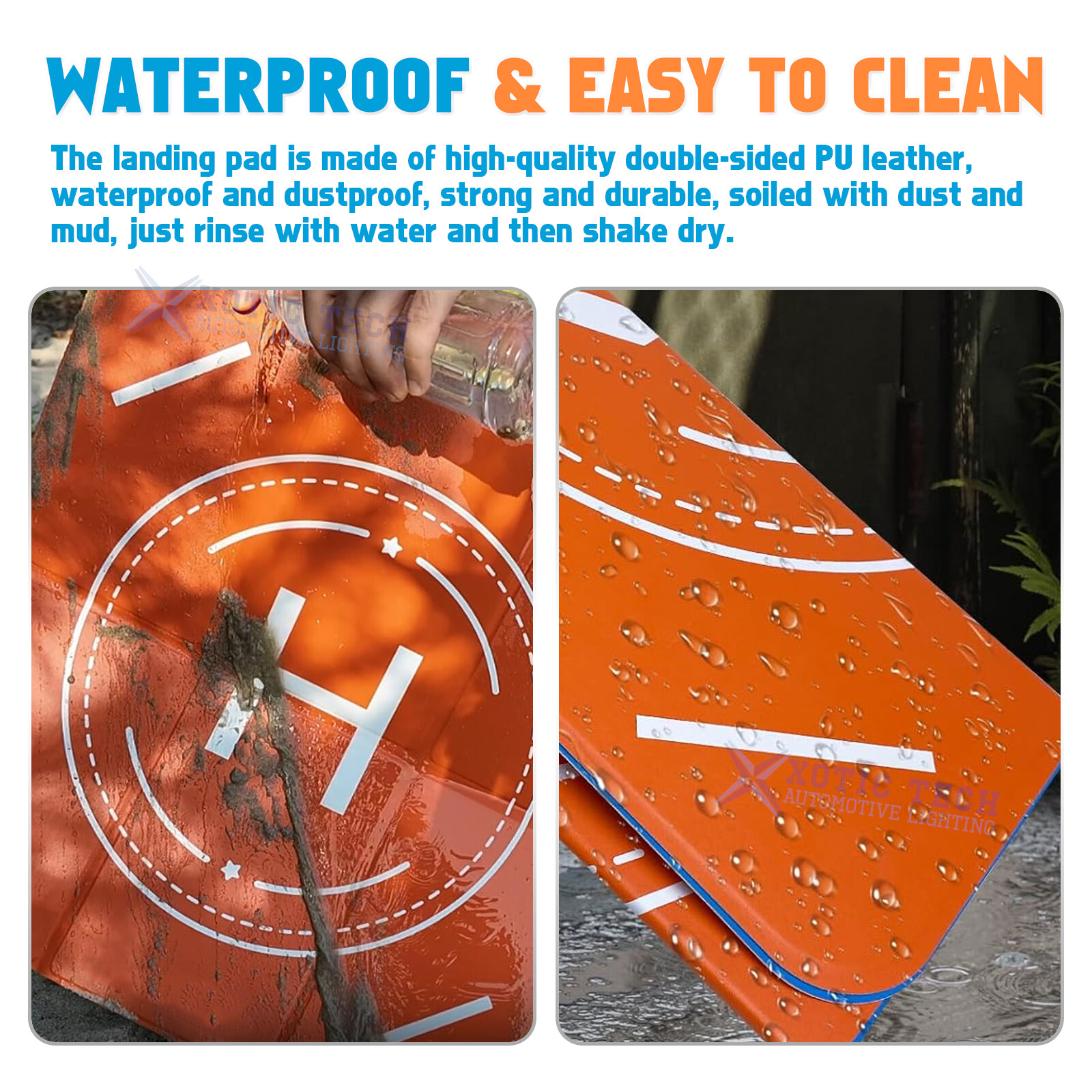 Nighttime Reflective Drone Landing Pad Double Sided Fast-Fold Helipad Waterproof