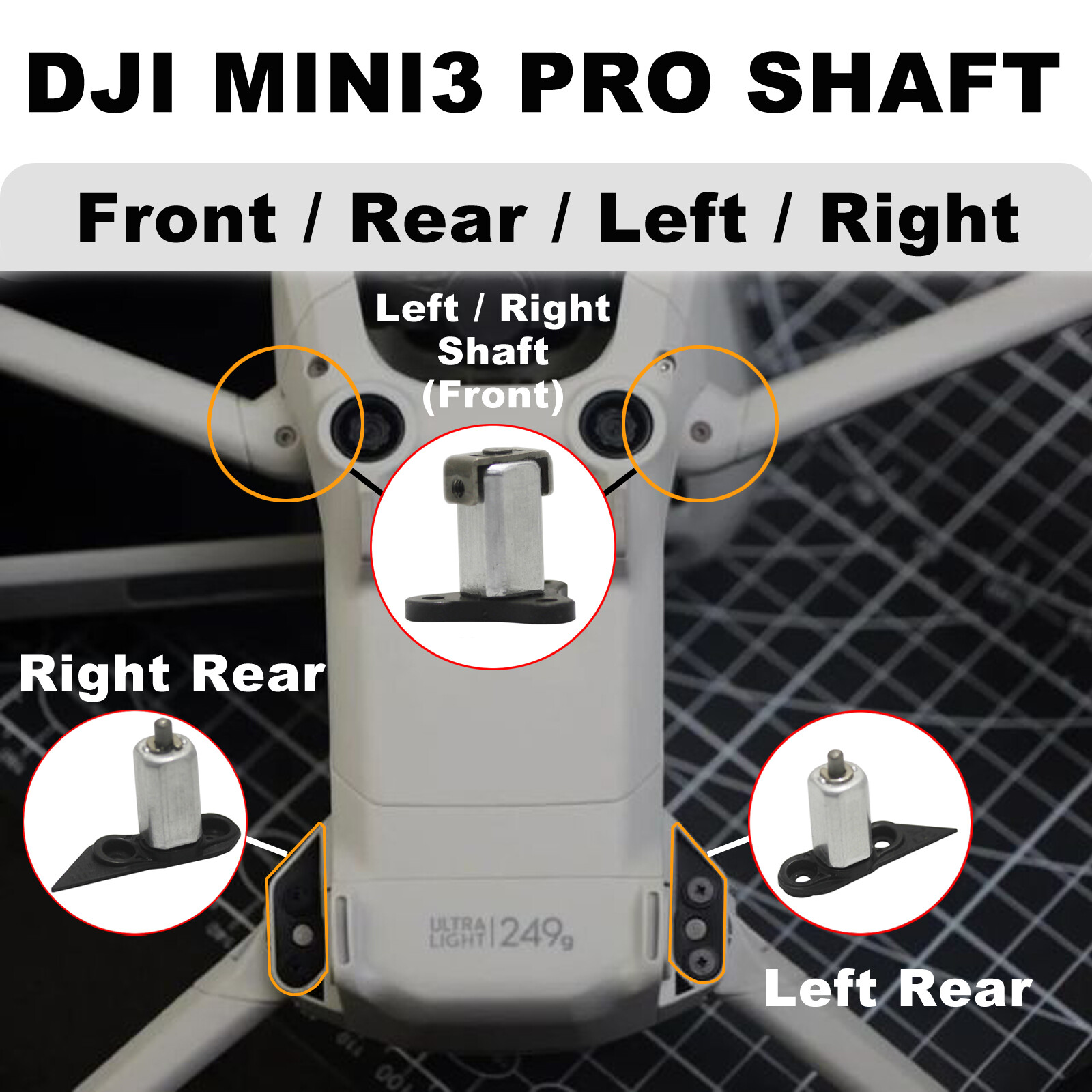OEM Arm Shaft Axis – Left Right Front Rear Repair Parts For DJI Mini 3 Pro Drone
