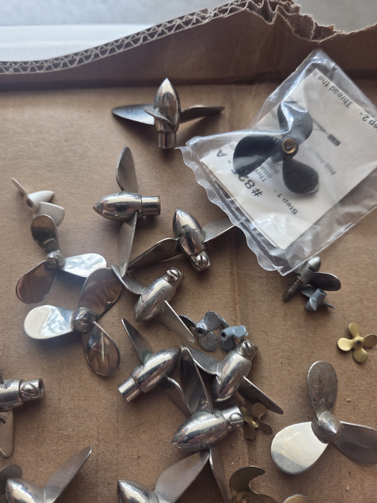 LOT OF 50+ RC BOAT/MODEL PROPELLERS & MORE PLASTIC/METAL