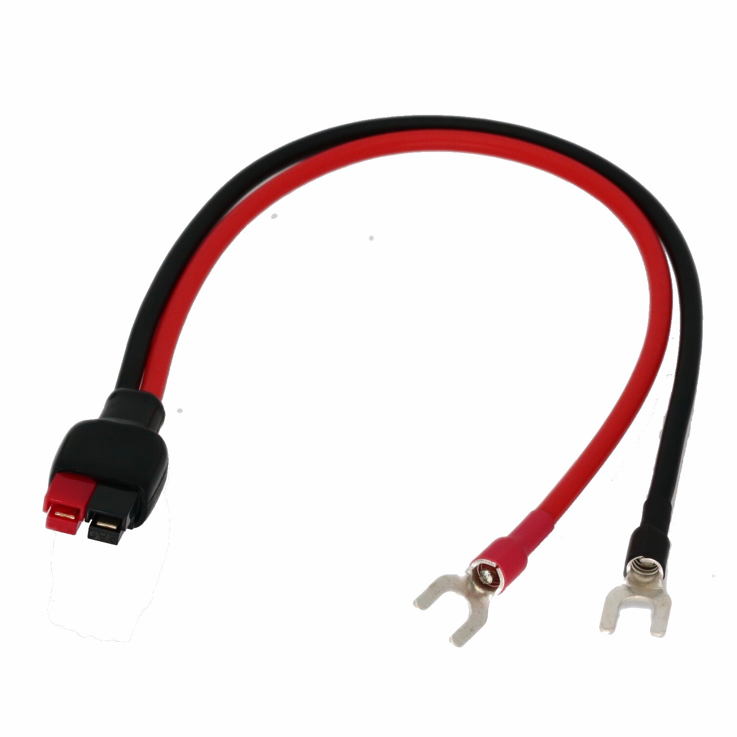 DC Power 2-pole 30A 45A to U Fork Open Terminal Battery Charging 12awg 1FT Cable