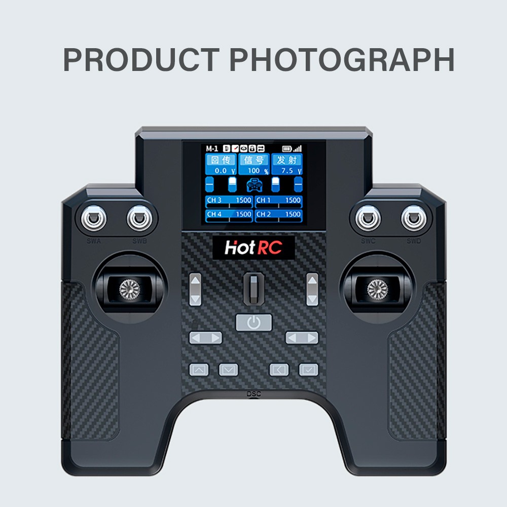 HOTRC HT-8A Transmitter 8CH Cruise Control Gyroscope Controller +F-08A Receiver