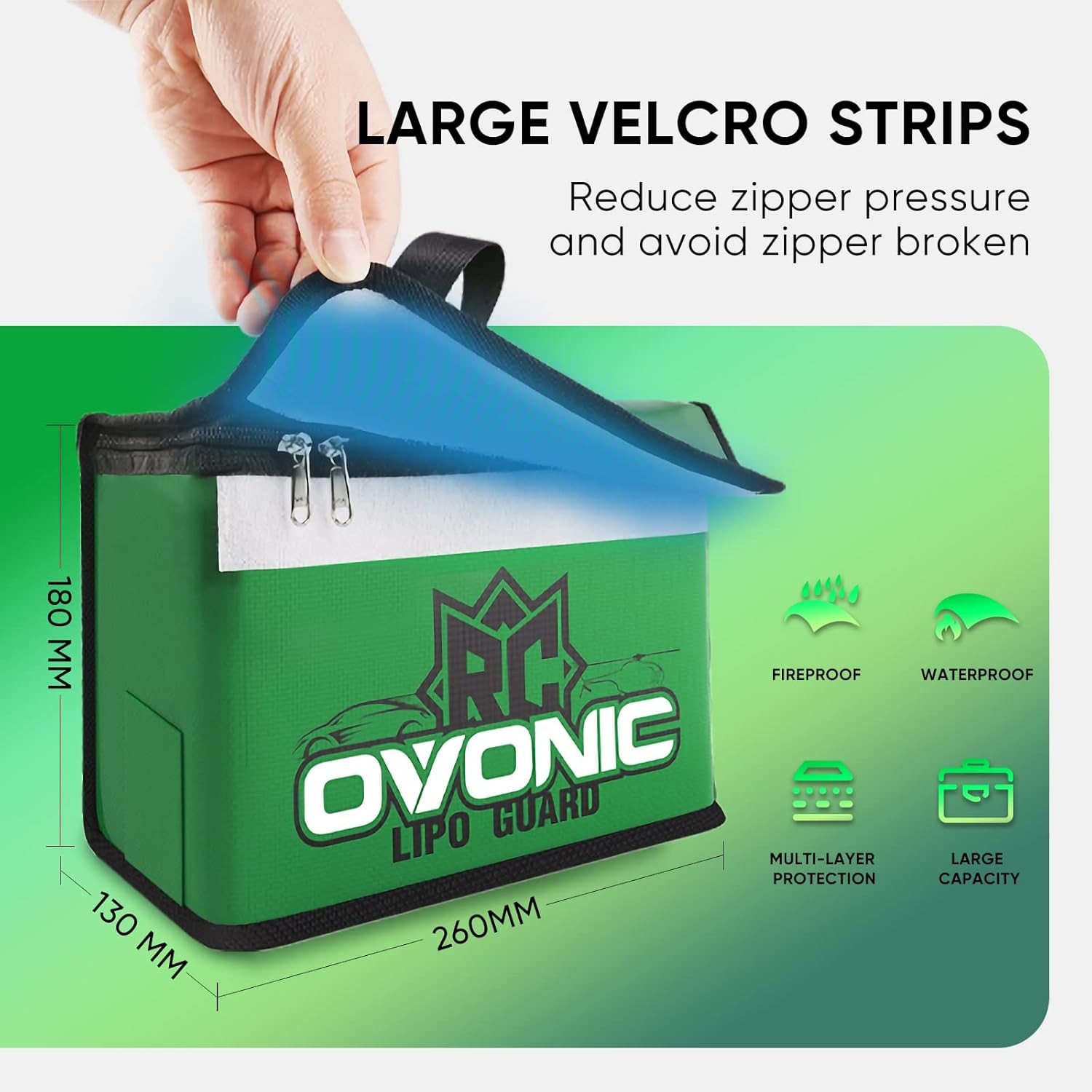 Fireproof Explosionproof Lipo Battery Storage Case Large Capacity Safe Bag