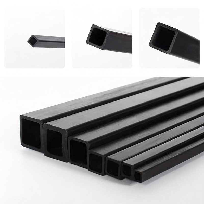 200/400mm Carbon Fiber Square Tube Pipe Inner Square Hole Pultruded For RC & DIY