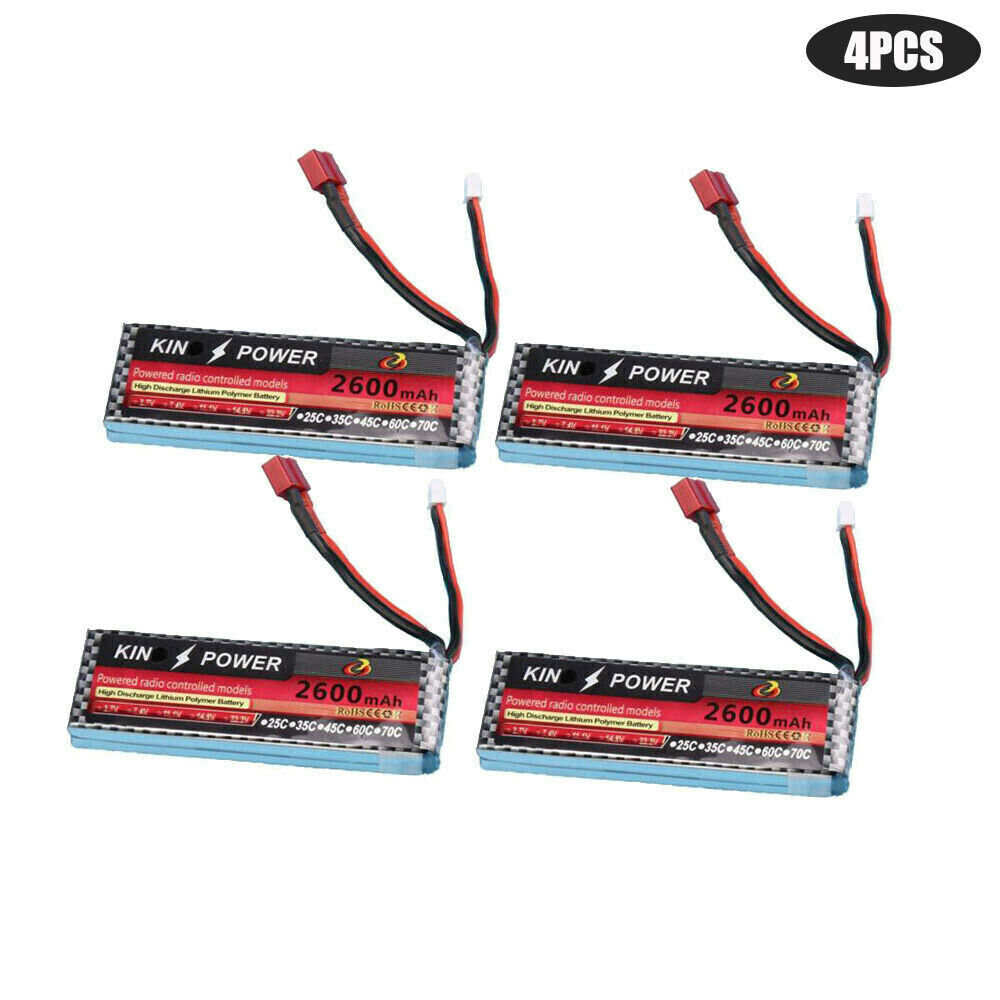 7.4V 2600mAh 25C Lipo Battery For WLtoys 1/14 144001 RC Car Upgrade Parts T Plug