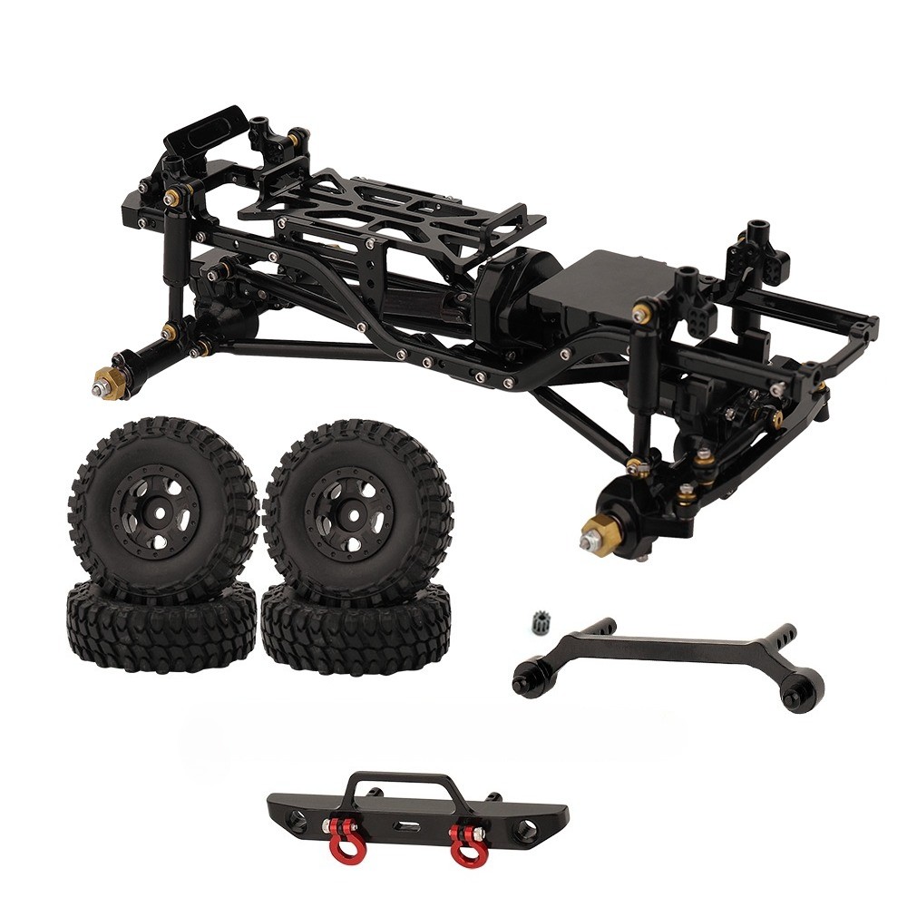 Metal Chassis Assembly Empty Frame RC Car Kit for Axial 1/24 SCX24 90081 Upgrade