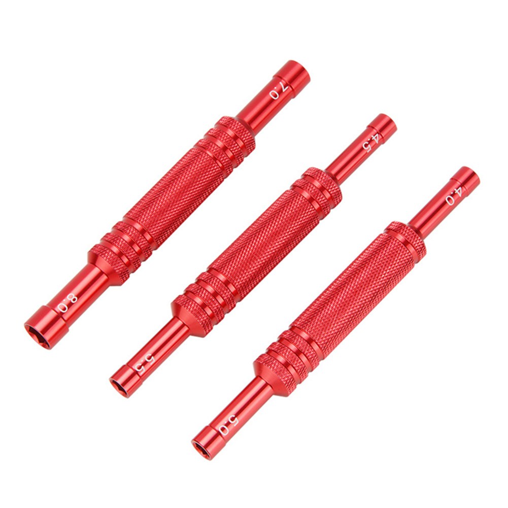 3X Aluminum Double Head RC Car Repair Hexagon Sleeve Screwdriver Hex Wrench Tool