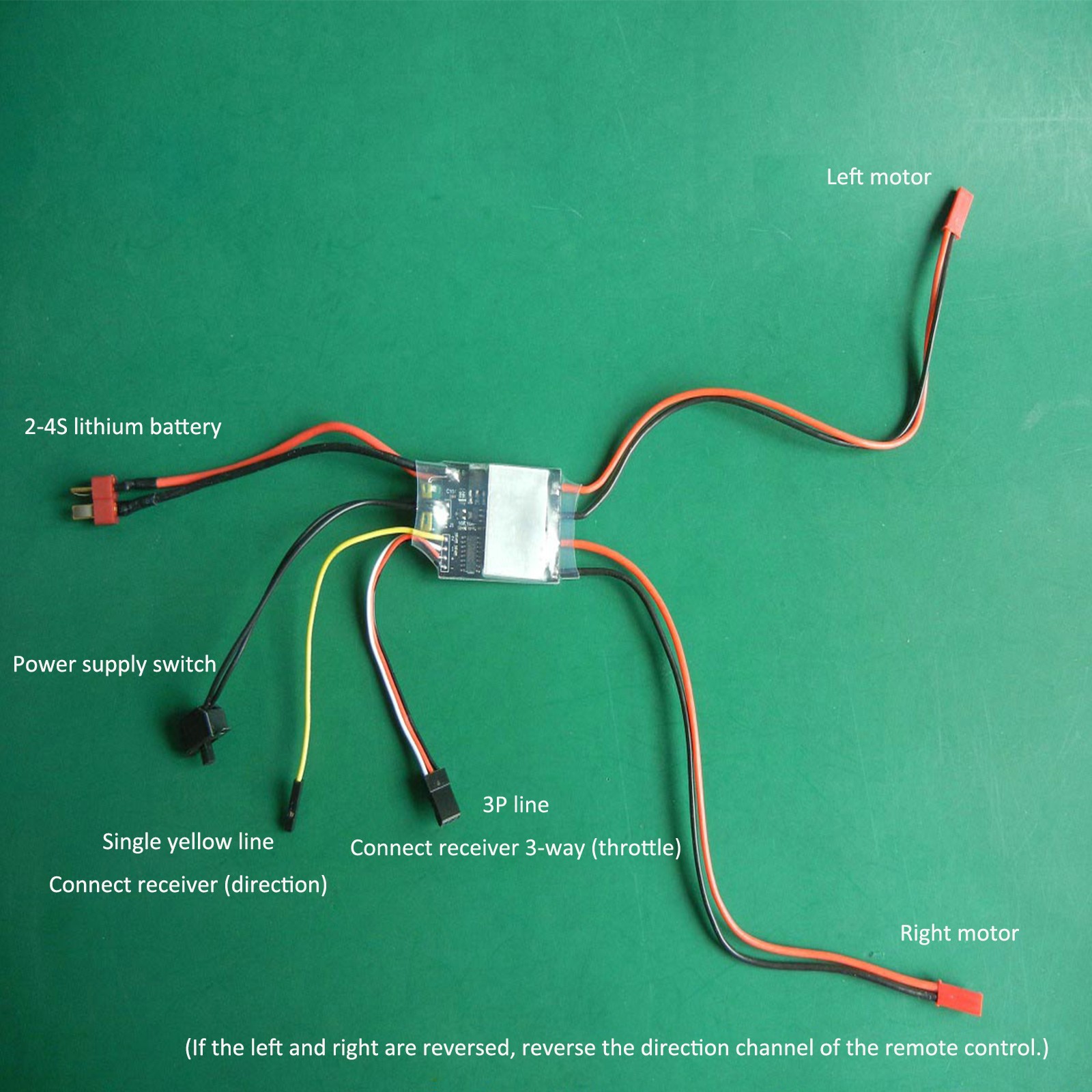 Dual Way Unidirectional Brushed ESC Speed Controller For Model Boats 2-4S 20A *2