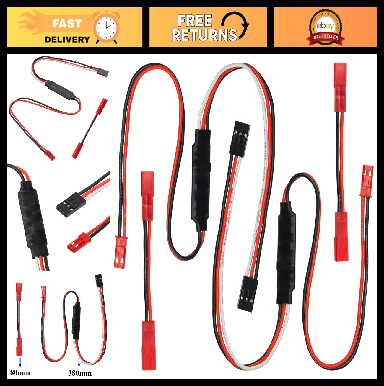 2 Set RC Winch Controller & CH3 Control Cable for Traxxas TRX4 Axial SCX10 1/10