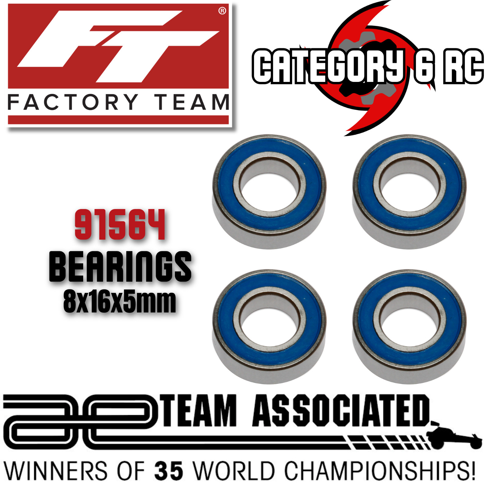 Team Associated FT-91564 Bearings 8x16x5mm