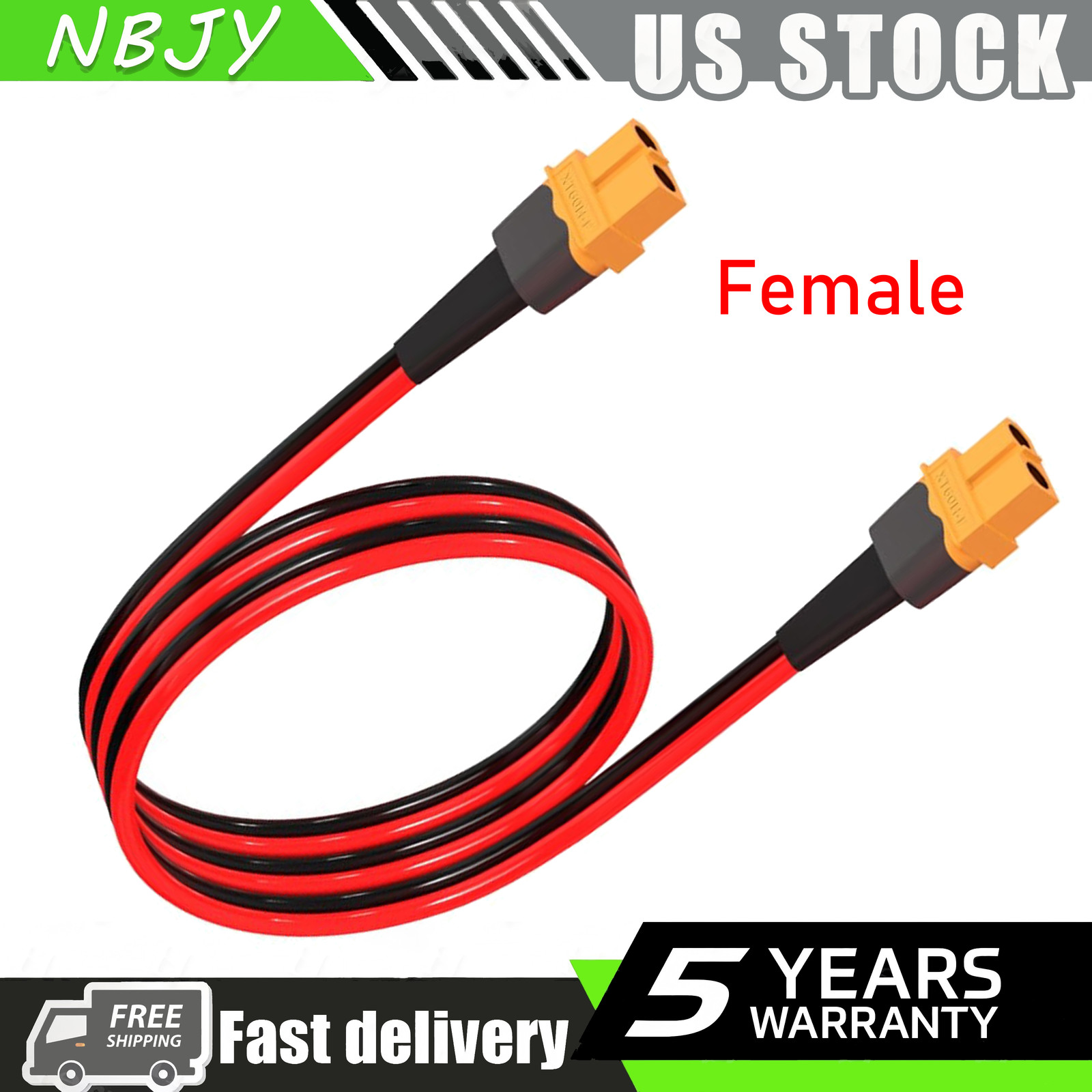 10 AWG XT60 Female Connector Adapter Solar Extension Cable RC Battery Cable