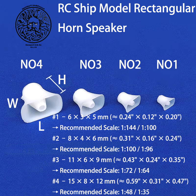 Rectangular Horn Speaker Parts for RC Model Ship Model Various Size