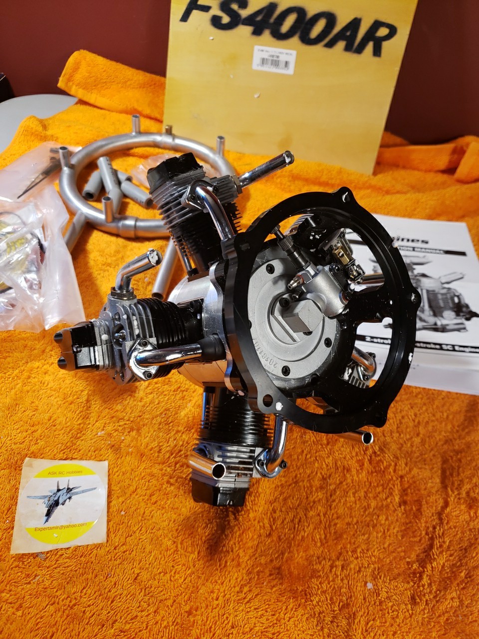 SC Engine – SC FS400AR – 5 Cylinder 64cc Size 4 Cycle RC motor – New – KIK25