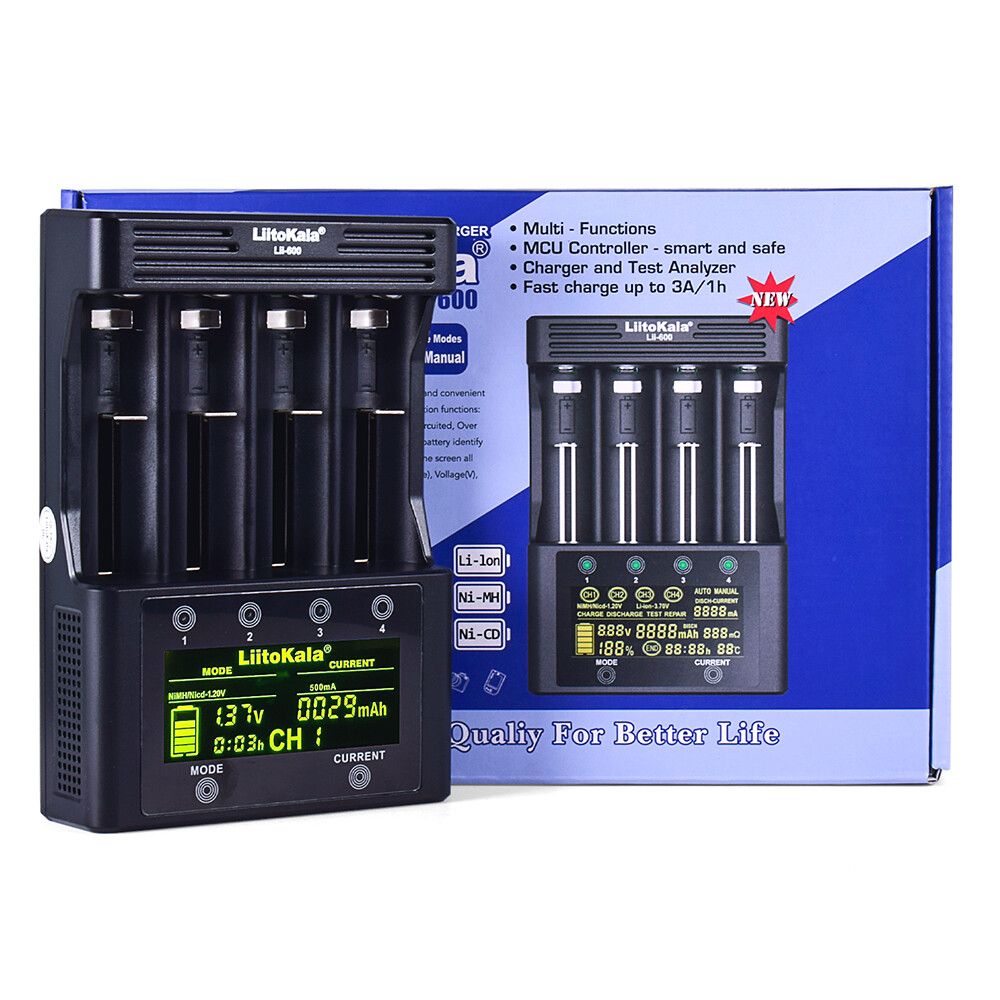 Liitokala Smart Charger Tester LCD for Li-ion 18350 AA AAA NiMH Lithium Battery
