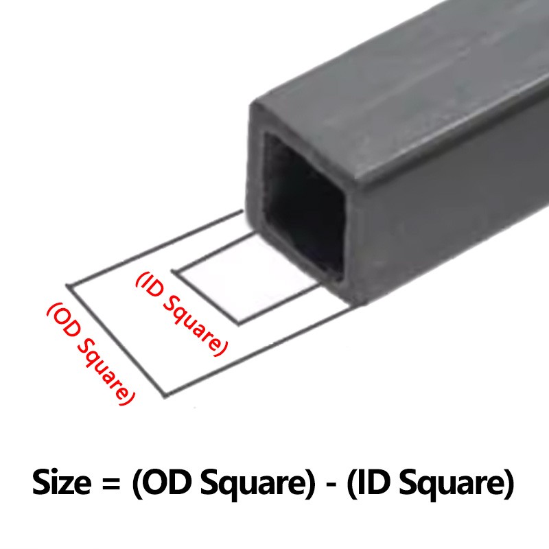 200/400mm Carbon Fiber Square Tube Pipe Inner Square Hole Pultruded For RC & DIY