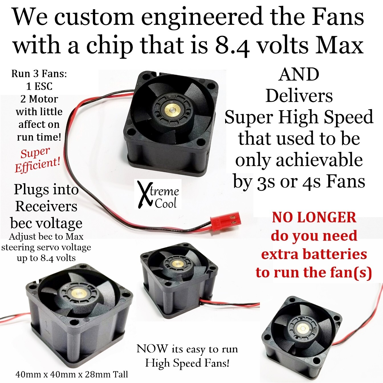 RCP Xtreme Cool Castle Creations XLX2 High Speed Cooling Fan System 8 volt 28cfm
