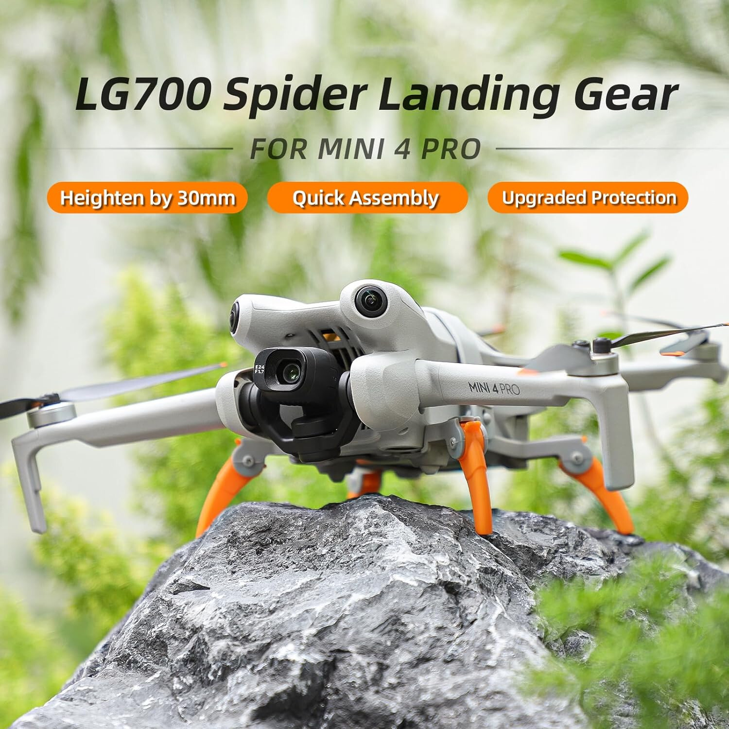 DJI Mini 4 Pro Drone Landing Gear – Folding Spider Legs – Easy Install