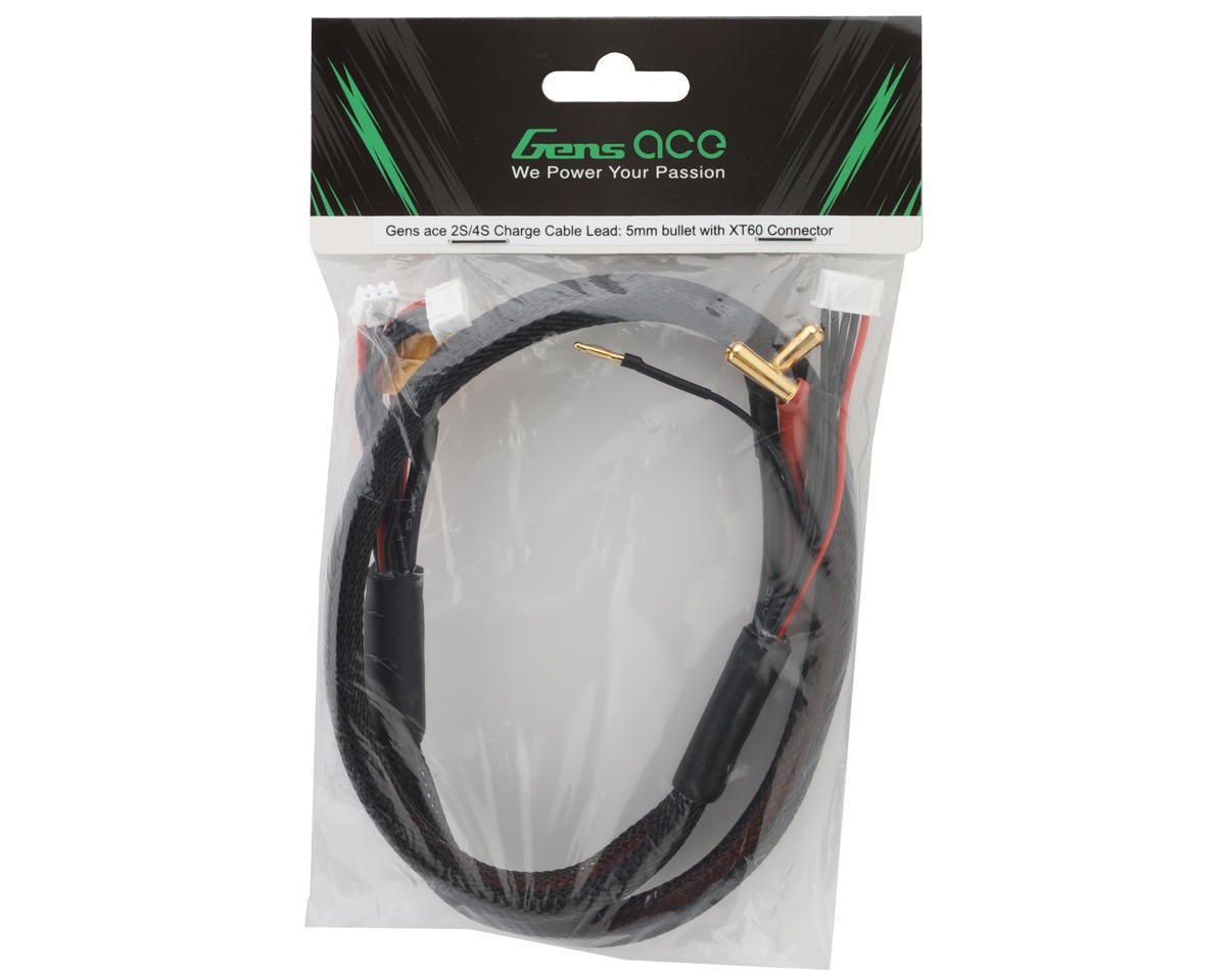 Gens Ace 2S/4S Charge Cable 5mm Battery/XT60 Charger Gens Ace Batteries GEAC004