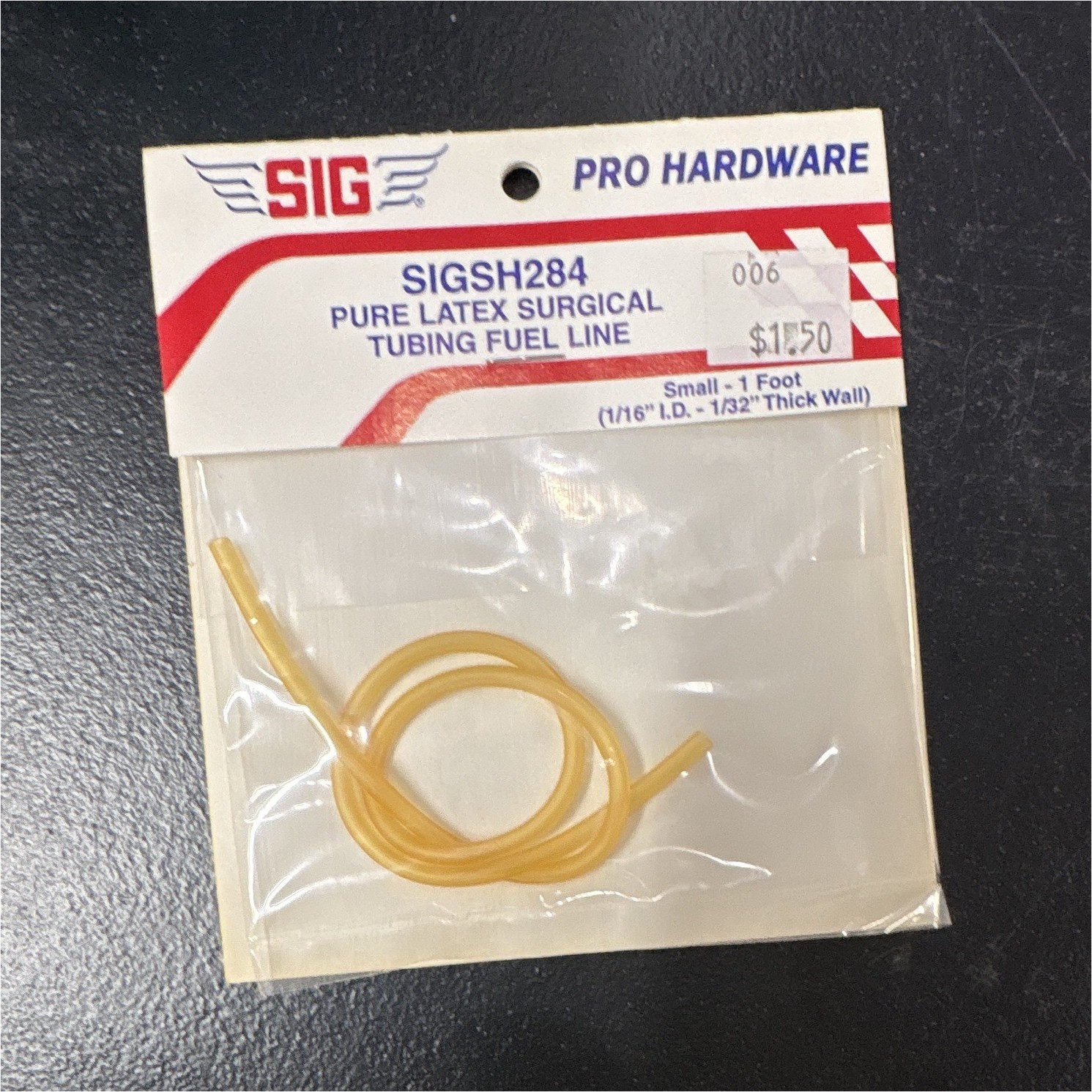 SIG Pro Hardware Pure Latex Surgical Tubing Fuel Line (Yellow) 1ft SIGSH284