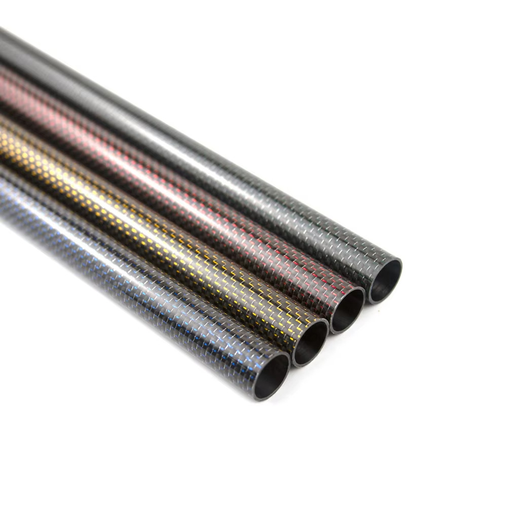2pcs 3K Carbon Fiber Tube OD 6 8 10 12 16 18 20 22 25 30 35 40 45mm Length 500mm