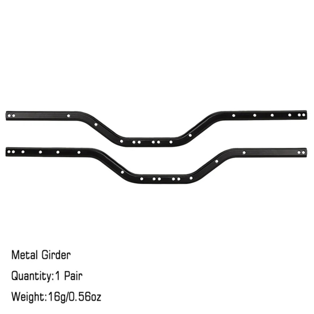 INJORA 1 Pair Metal Girders Chassis Rails for 1/24 SCX24 16g Black (INJSCX24-69)