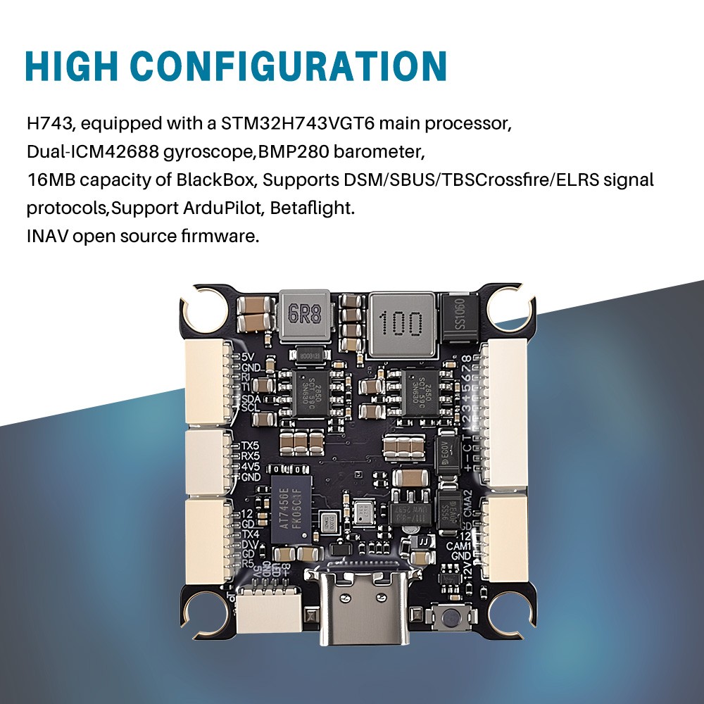 9IMOD H743 Flight Stack H743 Flight Control+ 70A/80A ESC For RC FPV Racing Drone