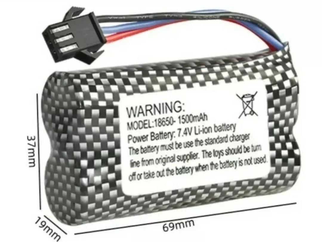 7.4V 18650 Li-io Rechargeable Battery (1500mAh) for RC Cars Stunt RC Cars Toys