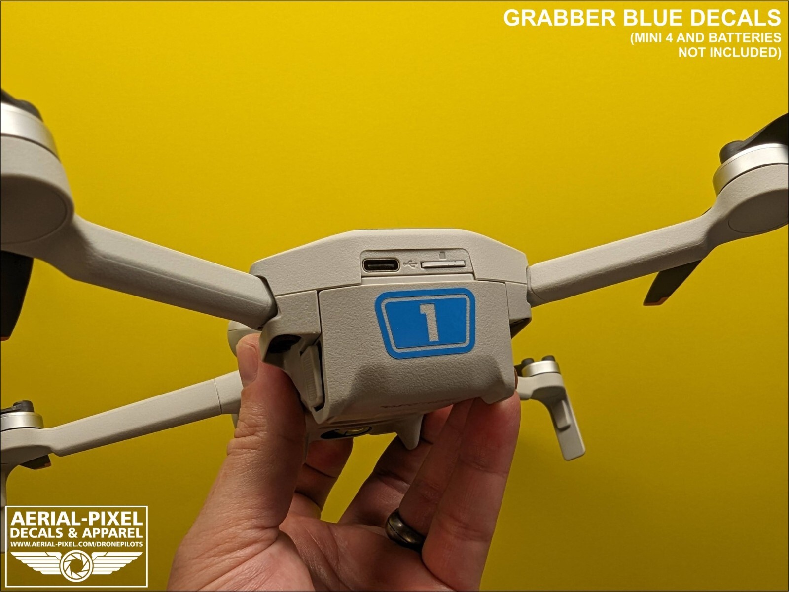 DJI Mini 4 Pro Racing Stripes With Battery Decals Number #1-4 Sticker Skin