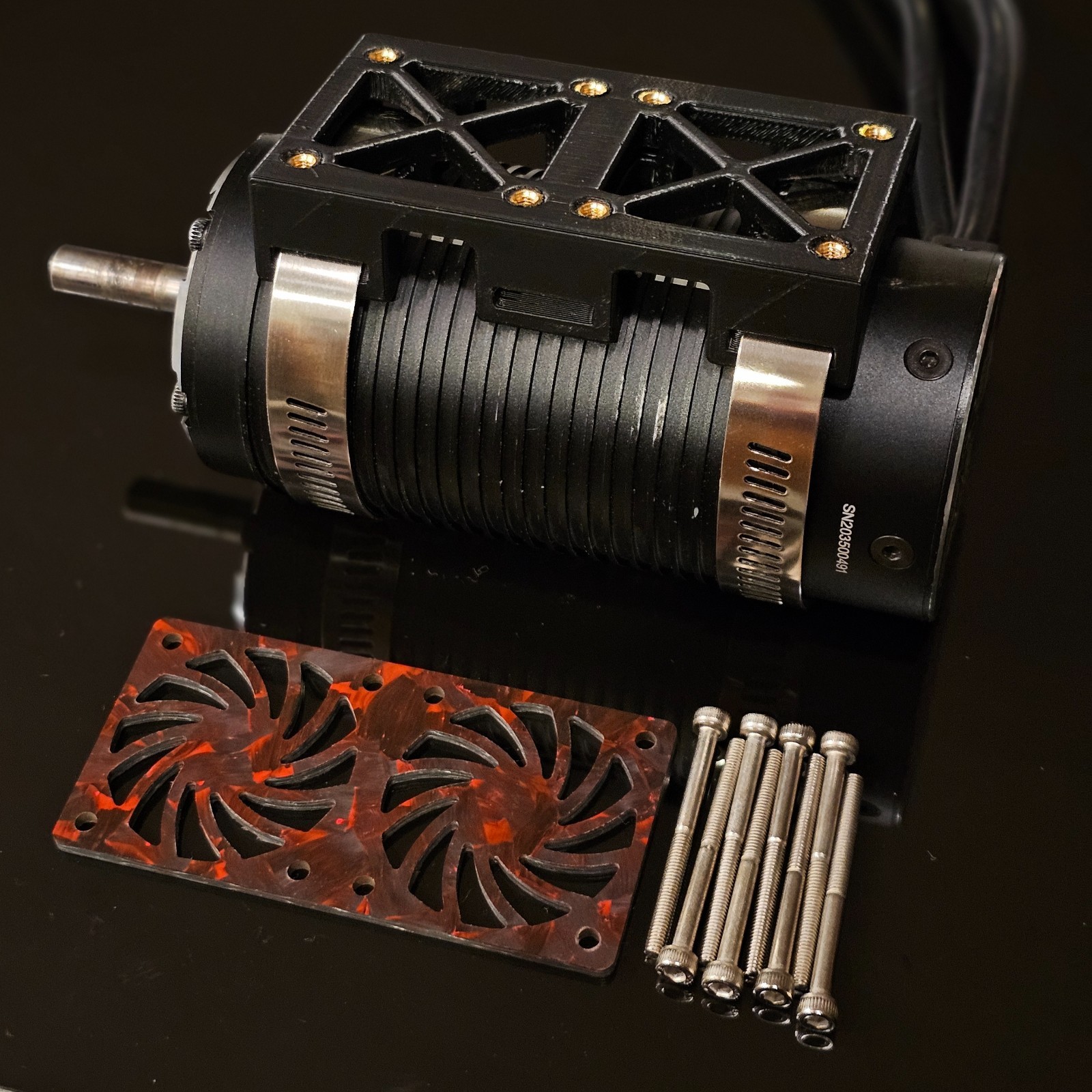 DUAL COOLING 40MM Fan Mount HOBBYWING 70125SD 560KV 70MM RC MOTOR LOSI ARRMA 5T