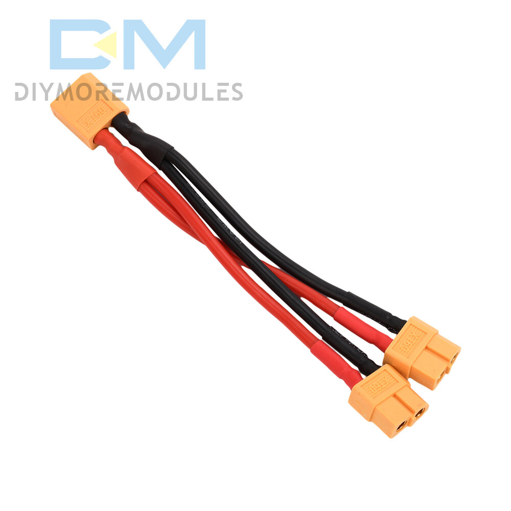 XT60 Male/Female Cable Parallel Battery Connector 4AWG Silicone Wire Y Splitter